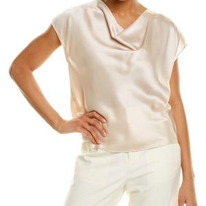 Vince satin cowl neck cap sleeve blouse